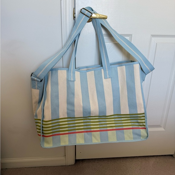 Hearth & Hand Blue and Cream Striped Tote - Picture 2 of 3